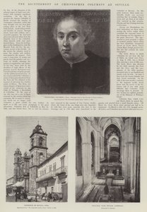 Återgravningen av Christopher Columbus i Sevilla (gravyr) av English School