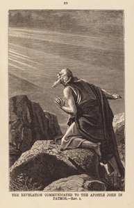 Uppenbarelsen som förmedlades till aposteln Johannes på Patmos (gravyr) av English School