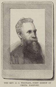 Pastor J C Whitley, förste biskop av Chota Nagpore (gravyr) av English School
