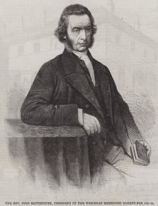 Pastor John Rattenbury, president för Wesleyan Methodist Society för 1861-62 (gravyr) av English School