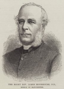 The Right Reverend James Moorhouse, DD, biskop av Manchester (gravyr) av English School
