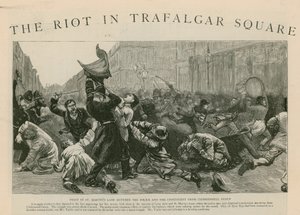 The Riot in Trafalgar Square: Strid i St Martins Lane mellan polisen och kontingenten från Clerkenwell Green av English School