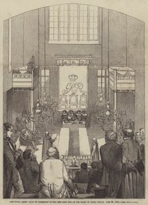 Det kungliga godkännandet av kommissionen till New Corn Bill, i House of Lords, fredagen den 26 juni 1846 (gravyr) av English School