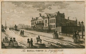Royal Circus i St Georges Fields, Surrey, nära obelisken av English School