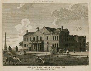 Royal Circus i St Georges Fields, Surrey, nära obelisken av English School