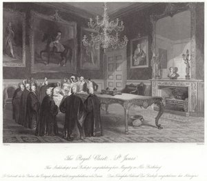 Den kungliga garderoben i St James Palace av English School