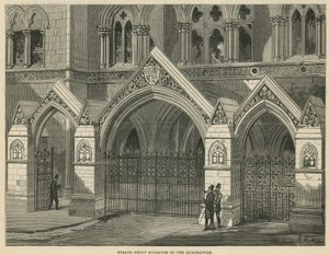 The Royal Courts of Justice: Strandfrontentréer till fyrkanten av English School