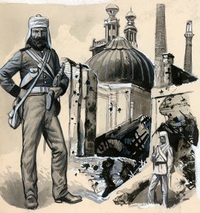 Royal Marines som hjälpte till att lindra belägringen av Lucknow av English School