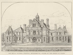 Royal Victoria Hospital, Bournemouth, öppnat av Prince of Wales (gravyr) av English School