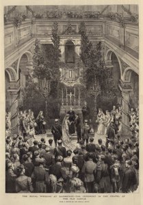 Det kungliga bröllopet i Darmstadt, ceremonin i kapellet i det gamla slottet (gravyr) av English School