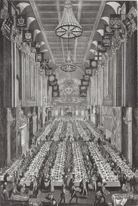 Den kungliga banketten i Guildhall den 9 november 1837 av English School