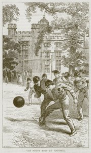 Rugby Boys at Football, illustration från The Boys Own Volume, c.1860 av English School