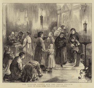 Det ryska folket och den grekiska kyrkan (gravyr) av English School