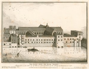 The Savoy, London, från Themsen av English School