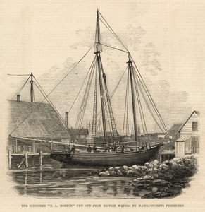 Schooner E A Horton utskuren från brittiska vatten av Massachusetts fiskare av English School