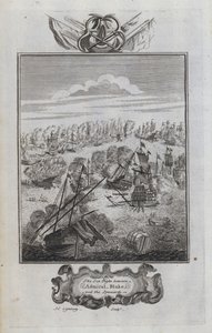 Sjökampen mellan amiral Blake och spanjorerna (gravyr) av English School