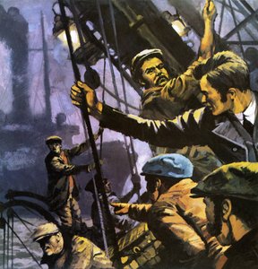 Havsvargen. Illustration till boken av Jack London. av English School
