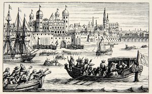 De sju biskoparna går till tornet, april 1688 av English School