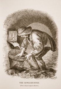 The Sewer-Hunter, från daguerreotypien av Richard Beard, illustration från London Labor och London Poor av Henry Mayhew, pub. 1862 av English School