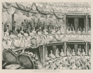 Shahen av Persien i England; Statsbesöket på Royal Italian Opera, Covent Garden av English School