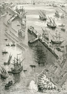 The Siege of Rochelle, från The History of France, av Emile de Bonnechose, utgiven av Ward, Lock and Co, London av English School