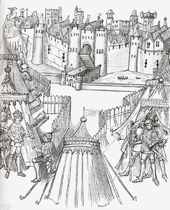 Belägringen av Rouen i Frankrike 1418, ur "A Short History of the English People" av J. R. Green, publicerad 1893. av English School