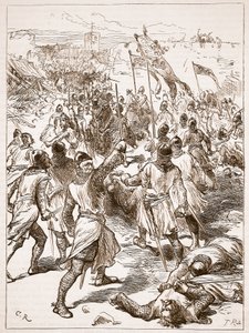 The Siege of Waterford, illustration från Cassells Illustrated History of England (sepiafoto) av English School