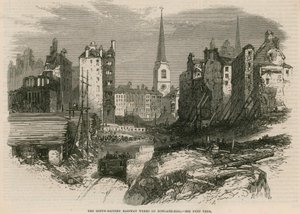 South-Eastern Railway arbetar på Dowgate Hill, London av English School