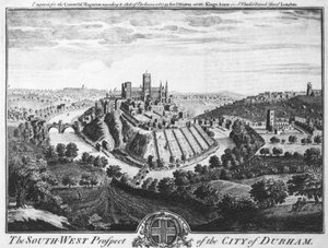 South-West Prospect of the City of Durham, cirka 1600 av English School