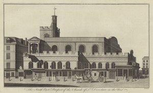 Den sydöstra utsikten av Church of St Dunstan i väst, London av English School