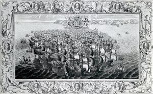 The Spanish Armada, publicerad av John Pine, 1739 av English School
