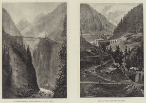 St Gothards järnvägstunnel (gravyr) av English School