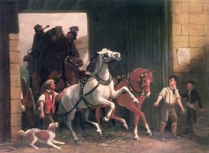 Scenen anländer, ca 1830 av English School