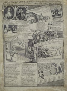 Scenmedley som representerar stadens artiga smak och de makalösa förtjänsterna hos poeten G., Polly Peachum och kapten Macheath, ca 1728 av English School