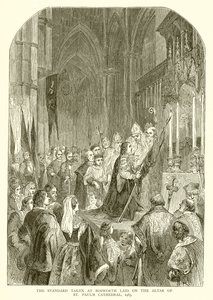 Standarden tagen vid Bosworth Laid on the Altar of St. Pauls Cathedral, 1485