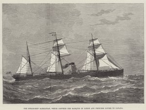 Steam-Ship Sarmatian, som förmedlar markisen av Lorne och prinsessan Louise till Kanada (gravyr) av English School