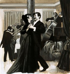 The Story of Jazz: dansa "cakewalk" (gouache på papper) av English School