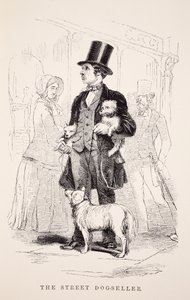 The Street Dog-Seller, illustration från London Labor och London Poor av Henry Mayhew, pub. 1862 av English School
