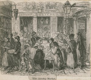 Söndagsmarknaden, London av English School
