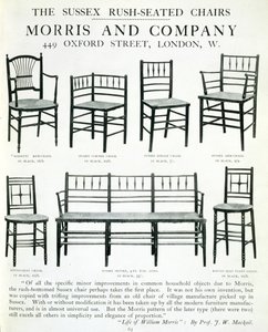 Sussex Rush-Seated Chairs, tillverkade av Morris and Company av English School