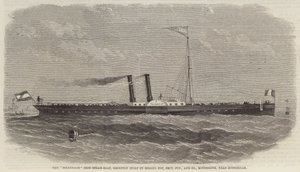 "Telegraaf" Iron Steam-Boat, nyligen byggd av Messers Fop, Smit, Junior and Company, Kinderdyk, nära Rotterdam (gravyr) av English School