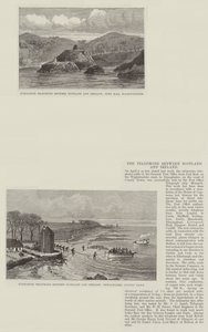 Telefonen mellan Skottland och Irland (gravyr) av English School
