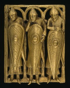 Temple Pyx, c.1140-50 (förgylld kopparlegering) av English School