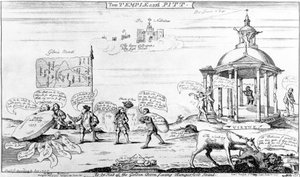 Templet och Pitt, 1757 av English School