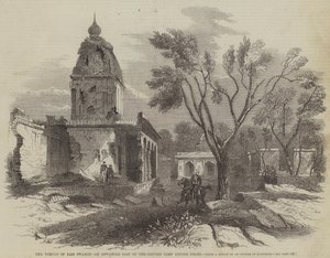 Temple of Ram Swamee, en avancerad post från det brittiska lägret före Delhi (gravyr) av English School