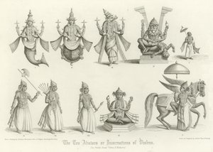 De tio avatarerna eller inkarnationerna av Vishnu av English School
