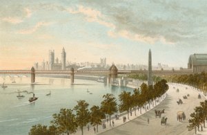 Themsen Embankment - ser västerut ut av English School