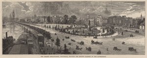 Thames Embankment, Whitehall, visar marken som regeringen hävdar av English School