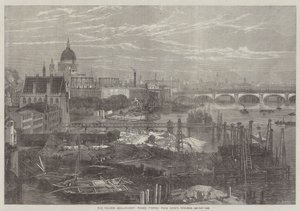 The Thames Embankment Works, sett från King