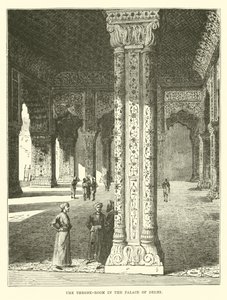 Throne-rummet i Palace of Delhi av English School